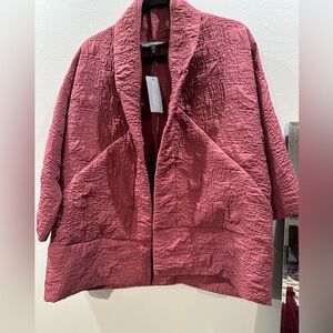 Shannon Passero Textured Open Front Jacket – Dusty Rose – Size S/P (Oversized)